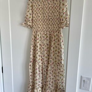Floral Smocked Midi Dress